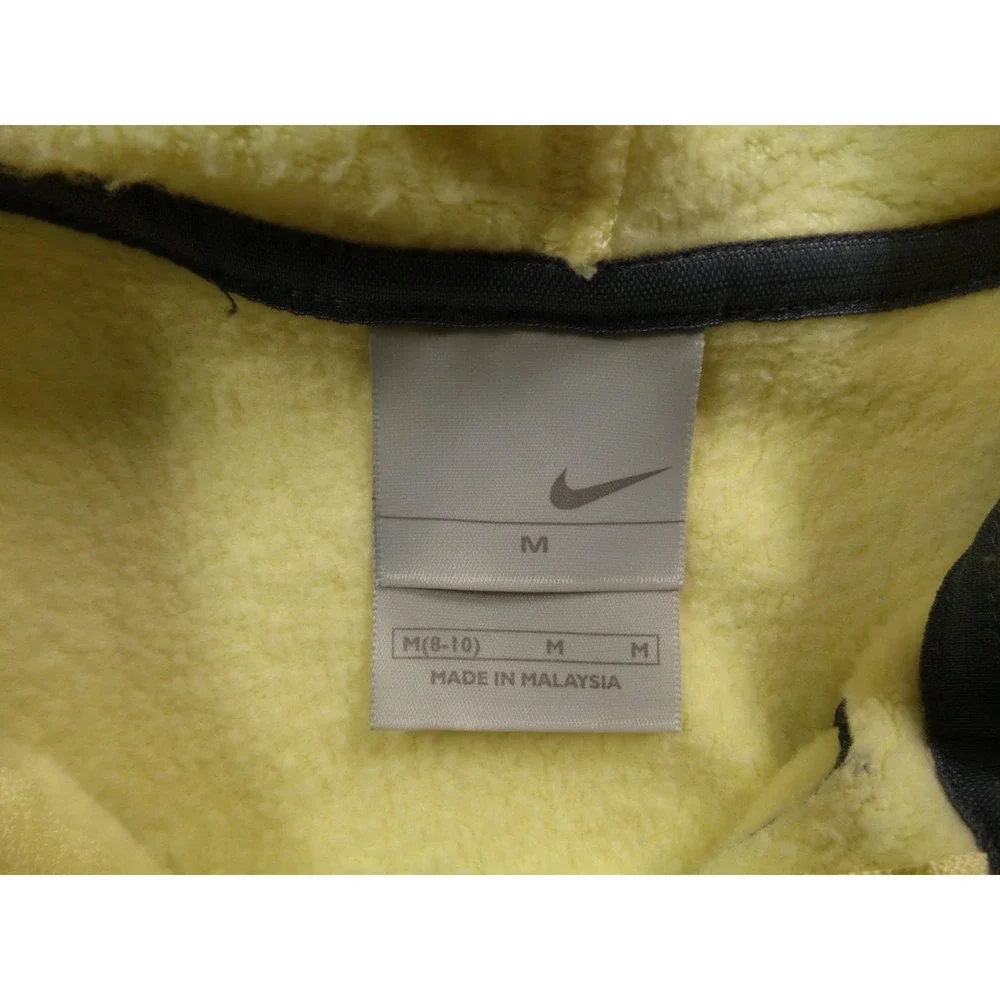 Nike Sweatshirt Womens Size M (8-10) Yellow Full Zip Hooded Pockets‎ Y2K Tag